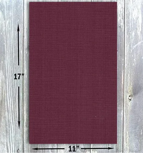Miniatura 3 de Hamilco Burgandy Linen - Papel grueso de cartulina texturizada, 11 x 17 pulgadas, peso pesado, 80 libras, cartulina - Paquete de 25