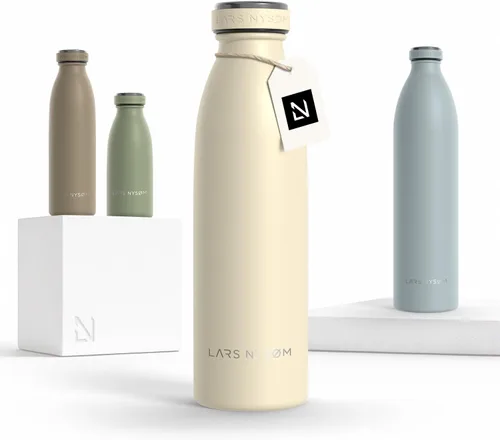 Miniatura 54 de LARS NYSØM Botella de agua XL de acero inoxidable aislada 12oz 17oz 25oz 34oz 51oz Botella térmica aislada para bebidas calientes y frías Azul