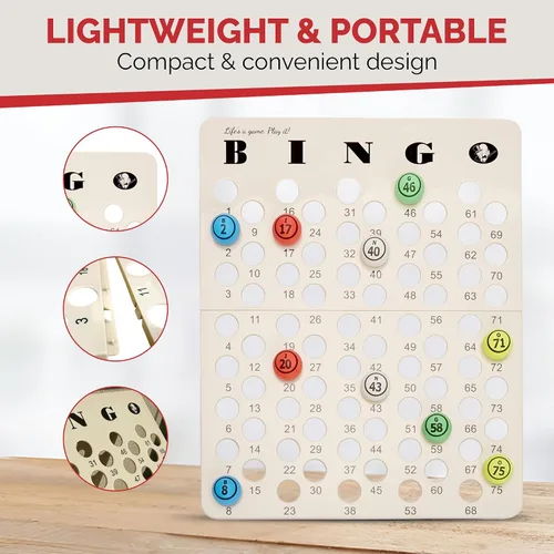 Miniatura 5 de MR CHIPS Tablero maestro de juego de bingo profesional para pelotas de ping pong