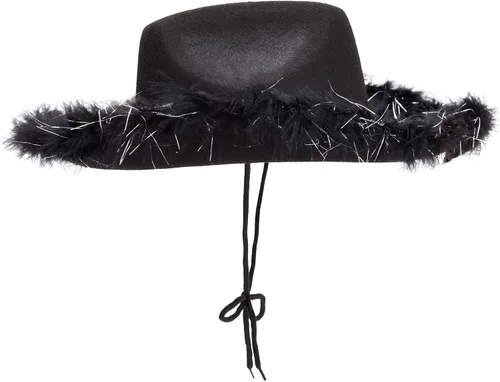 Miniatura 7 de Cowboy Hats for Women and Men - Fluffy, Sparkly Cowgirl Hat with Feathers for Costume, Dress Up Birthday, Party