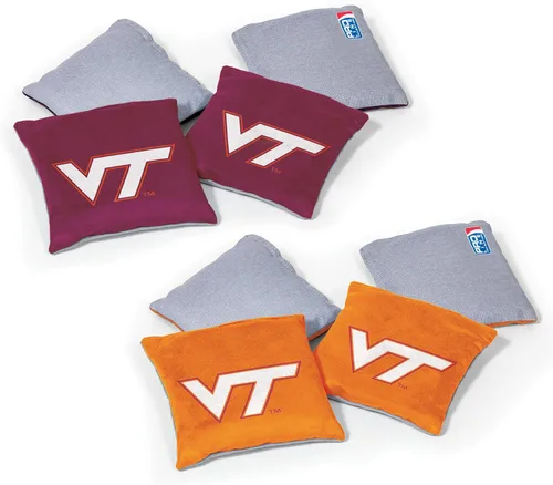 Miniatura 32 de Wild Sports - Puf de doble cara NCAA College de 8 unidades, bolsas de lanzamiento prémium para juego de cornhole, ideal para portones traseros
