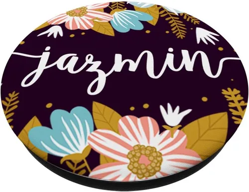 Miniatura 2 de First Name PACH422 Jazmin & Pink Blue & Yellow Flowers - PopSockets Grip and Stand for Phones and Tablets