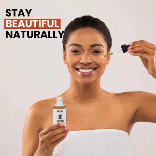 Miniatura 3 de Papa Rozier Farms Aceite de ricino y moringa de mezcla orgánica pura 50/50 para tratamiento del crecimiento del cabello, hidratante de piel