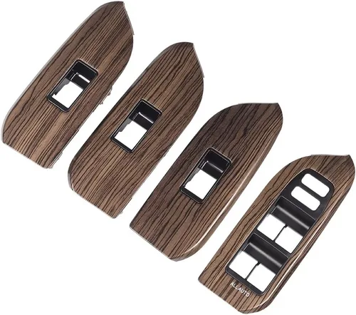 Miniatura 6 de Manija de puerta con textura de madera para Toyota Land Cruiser Prado 150 Panel de elevación de ventana Lc150 2010-2022 Accesorios de actualización
