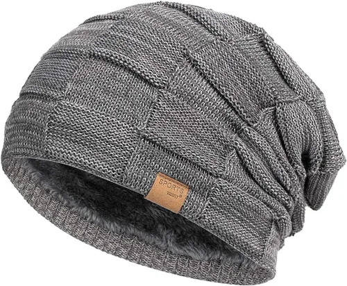 Miniatura 31 de Vgogfly Slouchy Beanie for Men Winter Hats for Guys Cool Beanies Mens Lined Knit Warm Thick Skully Stocking Binie Hat