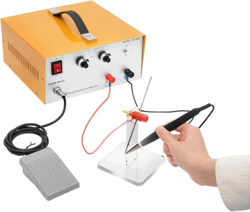 Máquina de soldadura por puntos de joyería, soldador de puntos de brillo de pulso 110 V 80 A, máquina de soldadura por puntos portátil con mango DIY