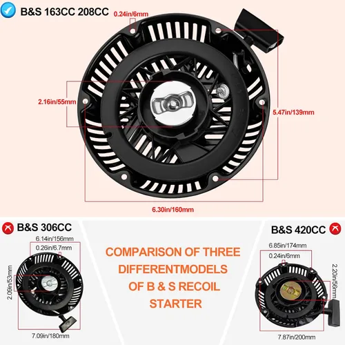 Miniatura 4 de SOFO Conjunto de arranque de tracción para Briggs and Stratton 163cc 208cc 5hp 6.5hp motor CR950 CR750 CR550 XR550 XR750 XR950 XR950 Generador