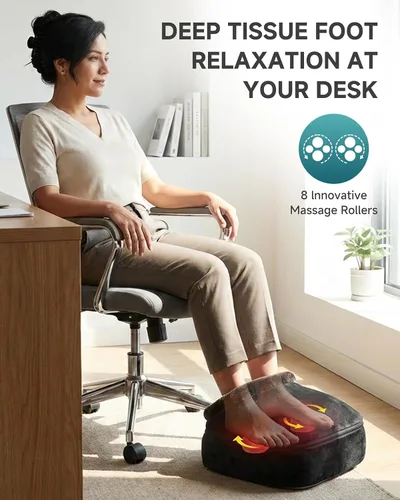 Miniatura 7 de Snailax Masajeador Shiatsu 2 en 1 para pies y espalda con calor, calentador de pies amasado, masaje eléctrico de pies, masajeadores para espalda