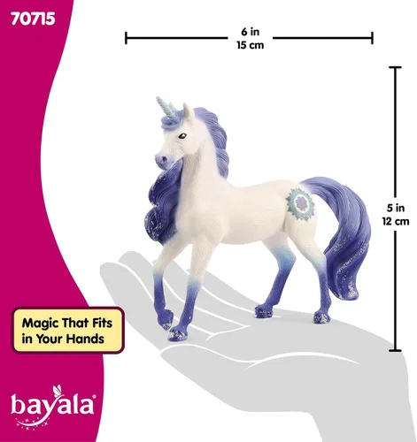 Miniatura 7 de Schleich Bayala - Juguete de semental unicornio Mandala para niñas y niños - Figurilla de caballo de fantasía para niños a partir de 5 años