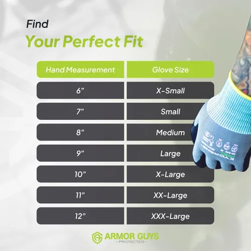 Miniatura 7 de Armor Guys Kyorene Pro 00-840 A4 - Guantes de trabajo resistentes a los cortes, grafeno, agarre de nitrilo, duraderos, transpirables para uso 3