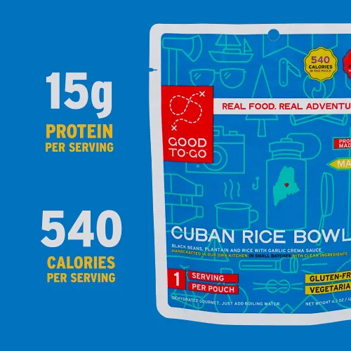Miniatura 8 de GOOD TO-GO Cuenco de arroz cubano (paquete de 6 porciones individuales) Alimentos para acampar y mochileros Solo tienes que añadir agua