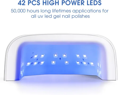 Miniatura 3 de Lámpara de uñas LED UV, lámpara de uñas inalámbrica de 60 W, luz LED profesional para uñas de gel, secadora de uñas con 42 cuentas, perfecta