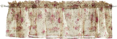 Miniatura 6 de Greenland Home Antique Rose - Tratamiento de ventana 100% algodón, par de paneles + cenefa, color azul
