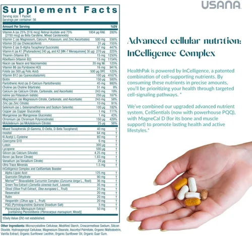 Miniatura 2 de USANA HealthPak con tecnología InCelligence y nutrientes esenciales y antioxidantes para apoyar la salud total del cuerpo* - Prácticos paquetes