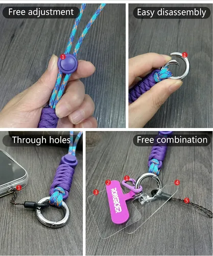 Miniatura 5 de Cordón para teléfono celular, correa de muñeca para mujer, pulsera de teléfono, cordón de muñeca para cámara, cordón de muñeca corto para llaves