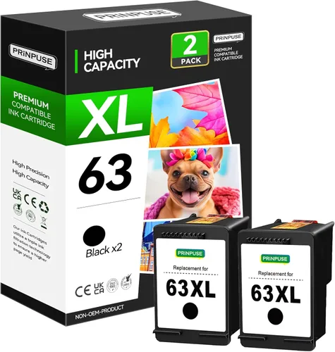 Miniatura 17 de 63XL - Cartucho de tinta negro remanufacturado para HP 63, compatible con impresora Officejet 3830 4650 4655 Envy 4520 3634 Deskjet 3630 1111