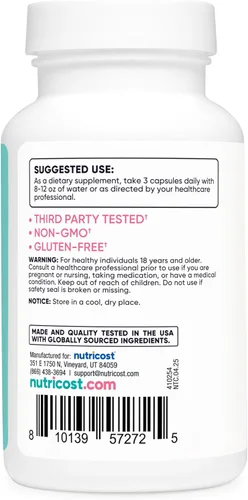 Miniatura 4 de Nutricost D-manosa con extracto de arándano para mujeres, 90 cápsulas para 30 porciones por botella, vegano, sin OMG y sin gluten