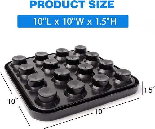 Miniatura 3 de GSE Games & Sports Expert Bandeja de transporte de bolas de billar de plástico negro, bandeja de almacenamiento de bolas de billar para 16 bolas
