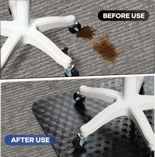 Miniatura 4 de BesWin Tapete para silla de oficina, 48 x 36 pulgadas, tapete para silla de escritorio de computadora para suelos de moqueta baja, protector