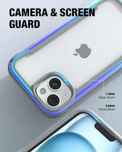 Miniatura 4 de RAPTIC Shield para iPhone 15, funda protectora transparente a prueba de golpes, grado militar, probada en caídas de 10 pies, marco de aluminio