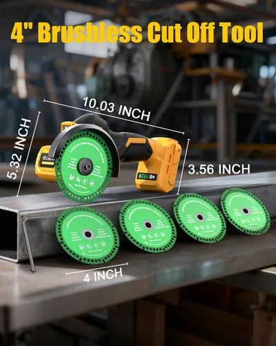 Miniatura 5 de Ecarke Herramienta de corte inalámbrica compatible con batería DeWalt de 20 V, motor sin escobillas de sierra circular de 4 pulgadas con cuchillas