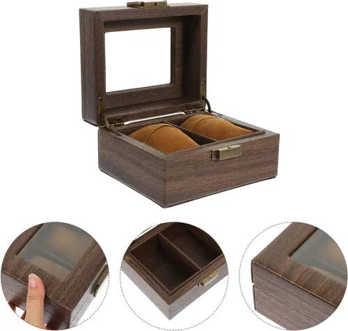 Miniatura 8 de Hemobllo Caja de reloj de escritorio, vitrina, organizador de pulsera