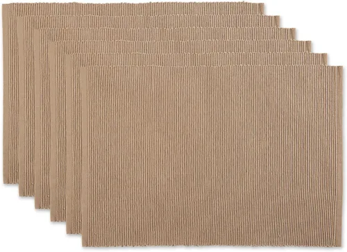 Miniatura 41 de DII - Juego de manteles individuales acanalados para uso diario 100% algodón, 13x19, gris, 6 piezas