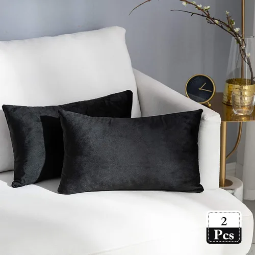 Miniatura 74 de Stellhome - Juego de 2 fundas de almohada de terciopelo Rosa claro