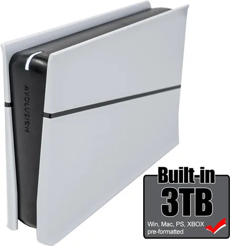 Miniatura 2 de Avolusion PRO-5U 3TB USB 3.0 Disco duro externo para Windows, MacOS, PS5 y Xbox (blanco)