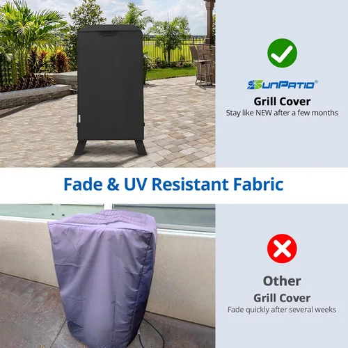 Miniatura 3 de SunPatio Funda para ahumador eléctrico de 30 pulgadas, cubierta vertical cuadrada impermeable resistente para ahumador, cubierta digital