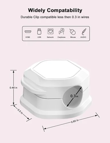Miniatura 5 de 12 paquetes de clips magnéticos para cables - Soporte para cables - Organizador de cables para escritorio - Organizador de cables magnético, soporte