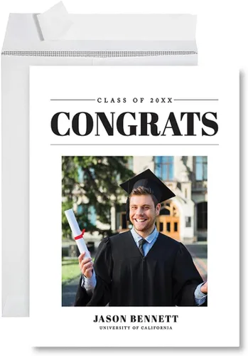 Miniatura 29 de Andaz Press Tarjeta fotográfica de graduación jumbo personalizada de 8.5 x 11 pulgadas con sobre, tarjeta de felicitación personalizada de clase