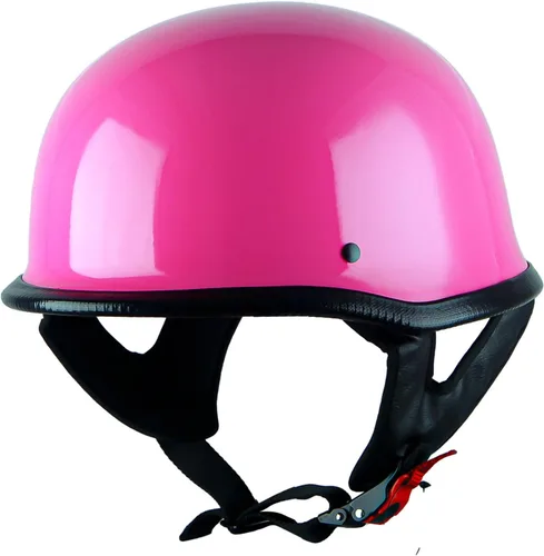Miniatura 3 de 1Storm Casco de media cara para motocicleta, estilo alemán abierto, aprobado por DOT: HKY602 rosa brillante