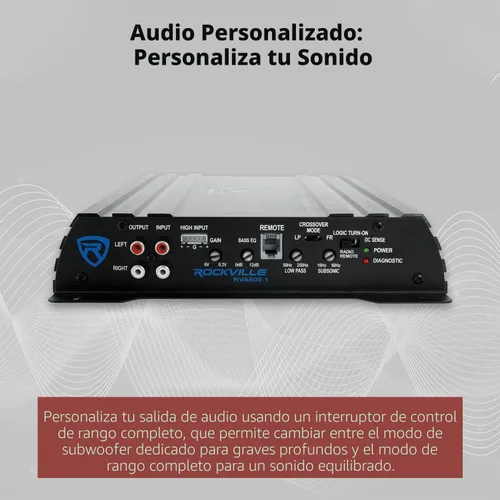 Miniatura 8 de Rockville RV10.2B 1000W de pico/350W RMS Subwoofer de coche de 10" de doble carcasa, amplificador mono Clase A/B, diseño ventilado con puerto