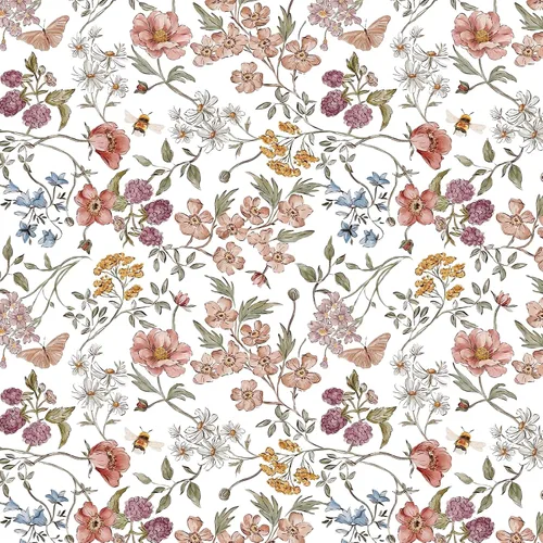 Miniatura 10 de Timeet Papel tapiz vintage para despegar y pegar, papel tapiz floral bohemio, papel de contacto de mariposa, papel de pared autoadhesivo extraíble