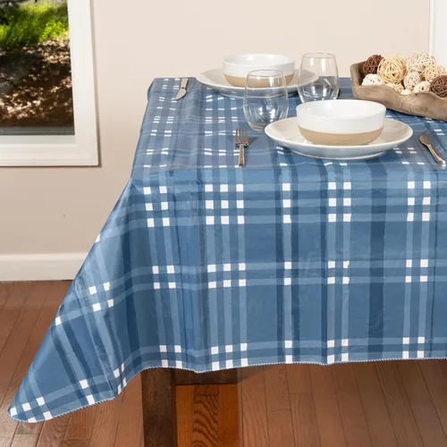 Miniatura 10 de EVERYDAY LUXURIES Mantel cuadrado impermeable de 52 x 52 pulgadas, resistente a las manchas y a las arrugas. Mantel decorativo de vinilo gris