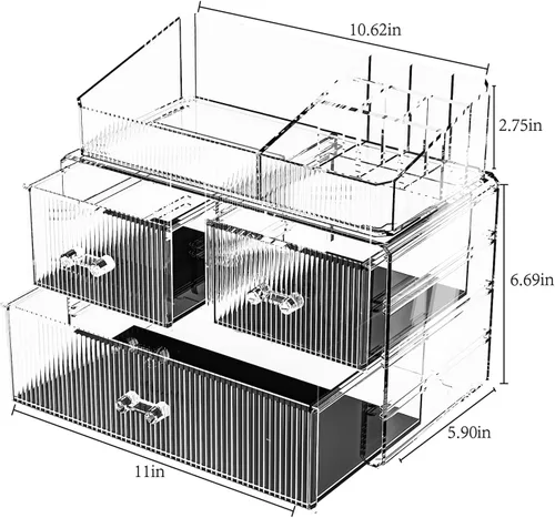 Miniatura 6 de ZHIAI Organizador Cosmético Apilable, Organizador Cosmético de Acrílico para Cómoda, Tocador, Gabinete de Cocina, Baño, Debajo del Fregadero