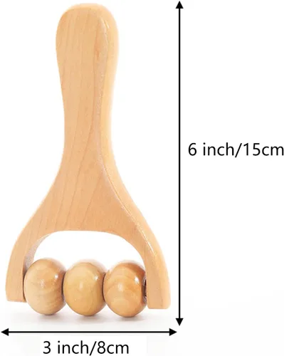 Miniatura 2 de OULIGET Relájese rodillo de bola de masaje, masajeador de cuerpo total de madera multifuncional de mano, herramienta de masajeador de rodillo