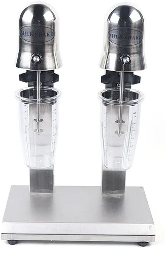Miniatura 3 de Gdrasuya10 Batidora de leche de doble cabeza de 110 V, mezcladora de bebidas de doble cabezal de acero inoxidable comercial de 560 W, batidora