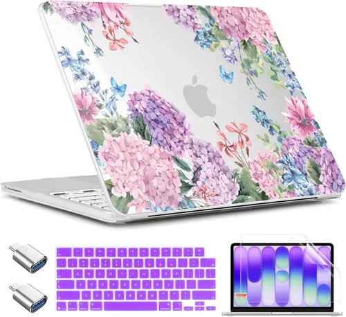 Miniatura 46 de TWOLSKOO Funda para MacBook Neo de 13 pulgadas 2026 A3404 A18 Pro Chip, carcasa rígida de plástico con adaptador tipo C, 2 fundas para cámara web