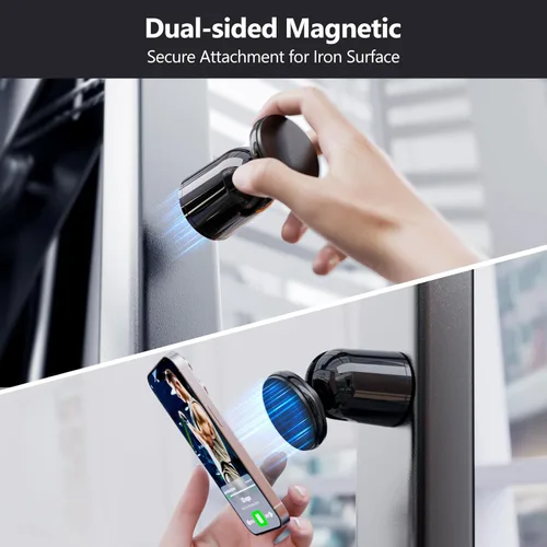 Miniatura 3 de MiiKARE Soporte magnético dual para teléfono Magsafe, soporte de teléfono de gimnasio con imanes fuertes, rotación de 360 grados ajustable, soporte