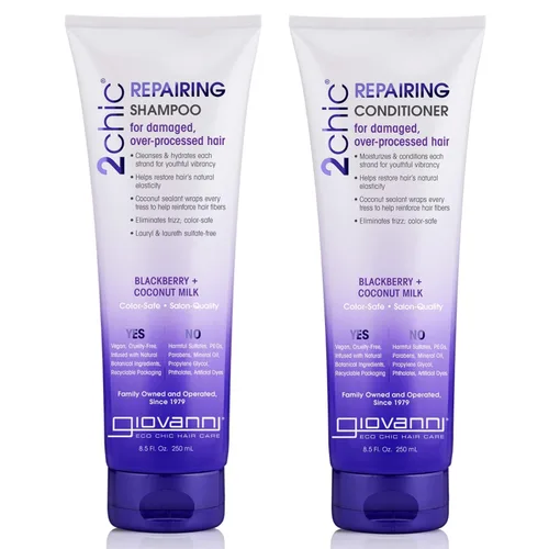 GIOVANNI 2chic - Juego de champú y acondicionador ultra reparador, para cabello dañado y sobreprocesado, ayuda a restaurar la elasticidad natural