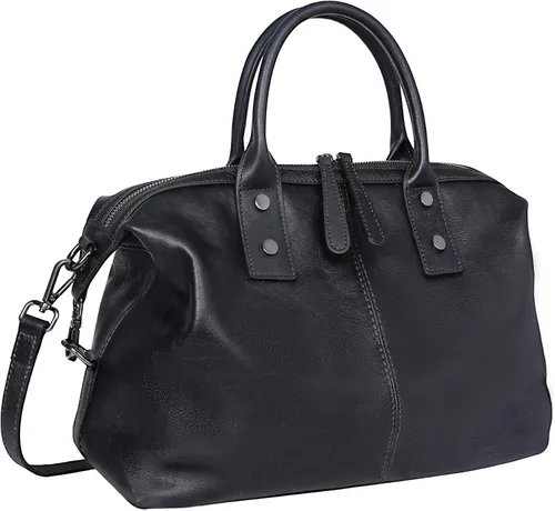 Iswee - Bolso de hombro de cuero genuino, bolso tote con diseño de morral, con asa superior, bolso de gran capacidad, bolso cruzado