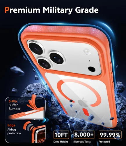 Miniatura 803 de FNTCASE Funda para iPhone 13 Pro-Max: Fundas magnéticas transparentes compatibles con Magsafe Slim anti amarillamiento protección contra caídas