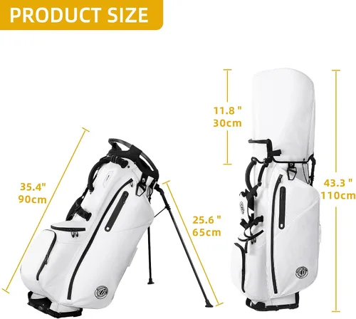 Miniatura 3 de Bolsa de golf con soporte de 14 vías, bolsas de golf ligeras para hombres y mujeres con soporte, doble correa ergonómica acolchada, divisores