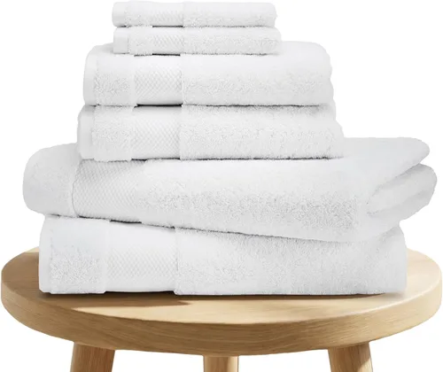 Miniatura 7 de BIOWEAVES 100% Algodón Orgánico 700 GSM Suave Juego de Toallas Premium de 6 Piezas Certificado GOTS, 2 Toallas de Baño, 2 Toallas de Mano y 2 Paños