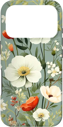 Miniatura 30 de Sage Green Flower Wildflower Pattern Floral Case for iPhone 17