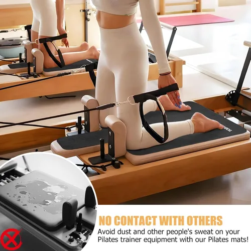 Miniatura 6 de TOBWOLF Pilates Reformer Mat Towel, 39'' x 24'' Non-Slip Backing Exercise Mat for Pilates Reformer, Comfortable Experience with Sweat-Wicking &