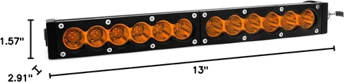 Miniatura 9 de AngelMa - Barra de luz LED de 13 pulgadas, haz de punto ámbar de una sola fila, 9000 lm, lámpara súper brillante para camioneta SUV, ATV, UTV