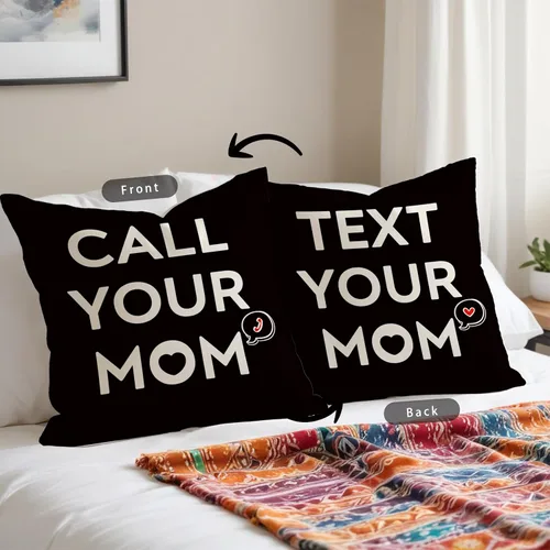 Miniatura 3 de Fundas de almohada de 18 x 18 pulgadas con texto en inglés "Call Text Your Mom", de doble cara, regalos para madres de hijas, hijos, fundas